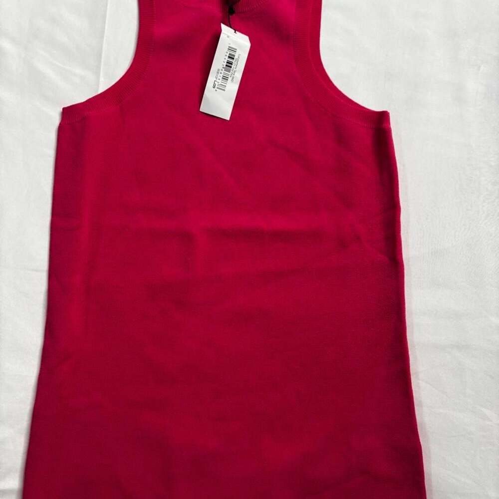 The Drop by Lucyswhims Hot Pink Ribbed Tank Top